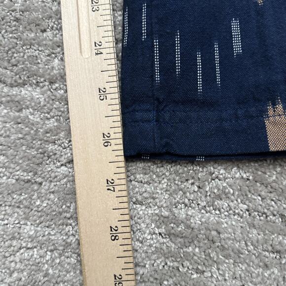 J Jill Pure Jill Elements Pants Womens Medium Navy Ikat Wide Leg Cropped Pull On - Picture 11 of 11
